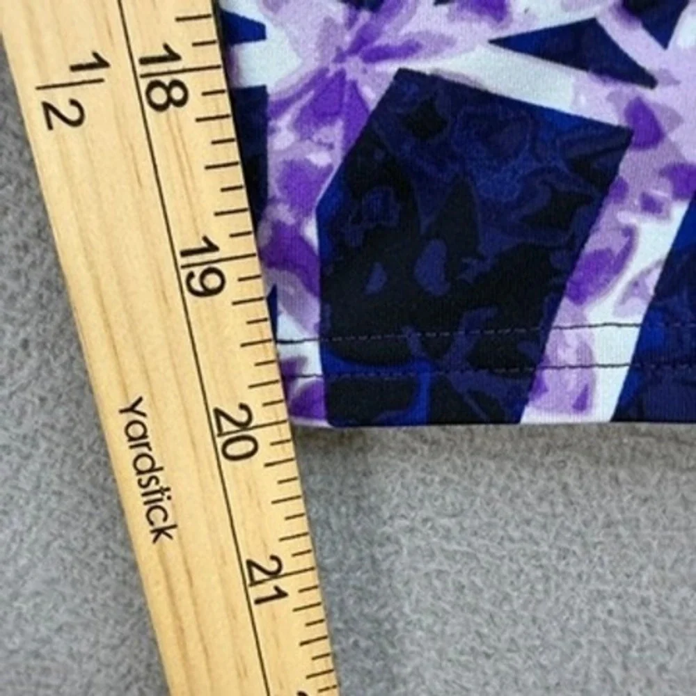 Athleta Leggings High Rise Geometric Abstract Slim Fit XS Blue Purple Athletic